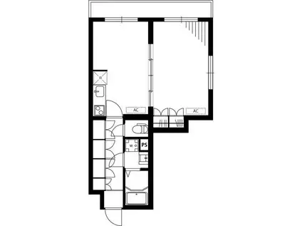 リブリ・K&W上池台(1DK/4階)の間取り写真