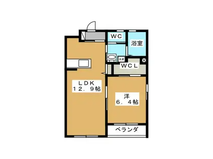 FELIZ(1LDK/3階)の間取り写真