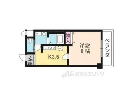 ティ・ア・モール(1K/3階)の間取り写真