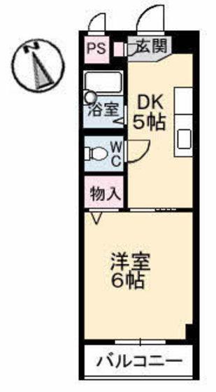 それいゆ(1DK/3階)の間取り写真
