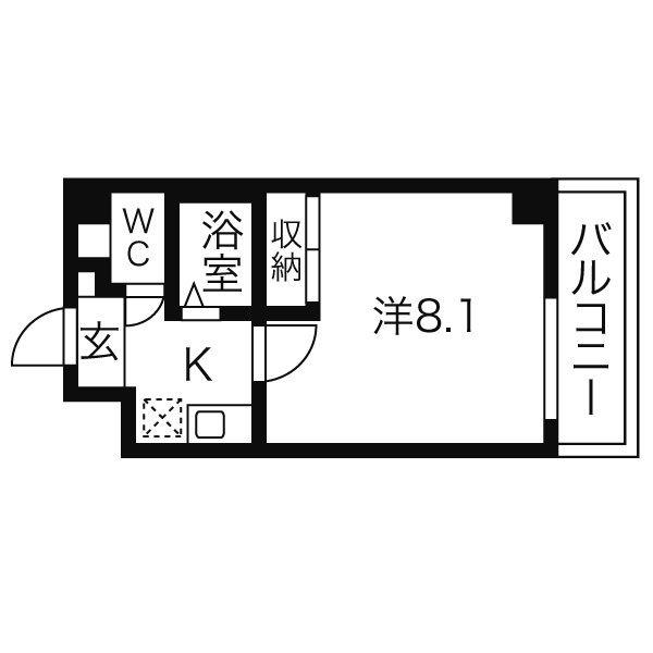 ROSA CANDORE(1K/4階)の間取り写真