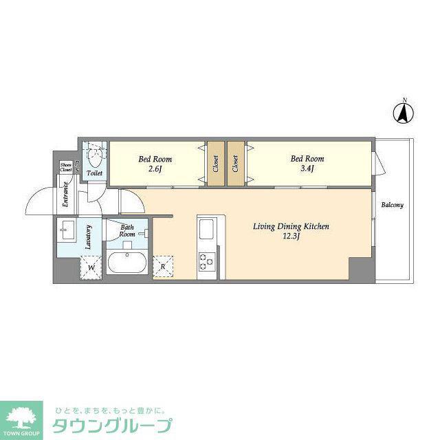 アルファコート梅島(2LDK/5階)の間取り写真