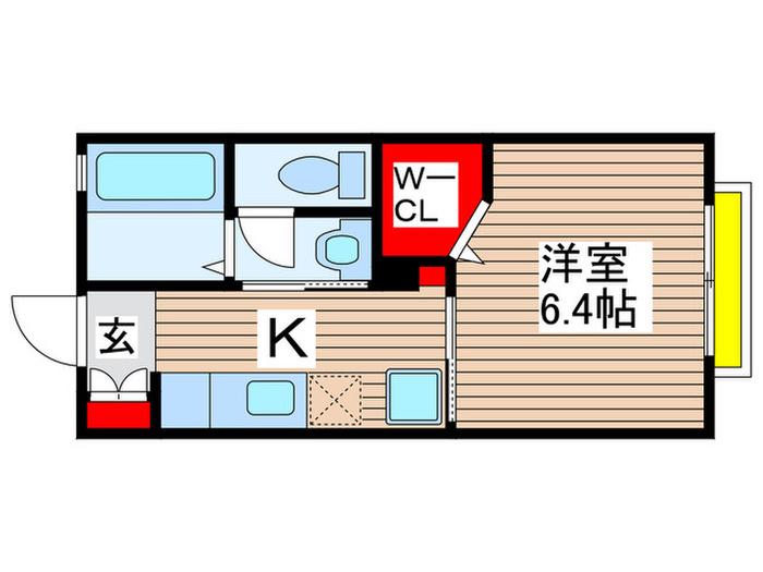 アルファクレス(1K/1階)の間取り写真
