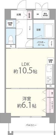 パレーブランシェ(1LDK/2階)の間取り写真