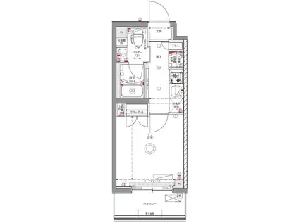 AZEST川口(1K/2階)の間取り写真
