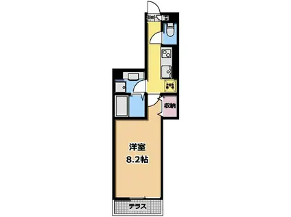 BELL HOUSE(1K/1階)の間取り写真