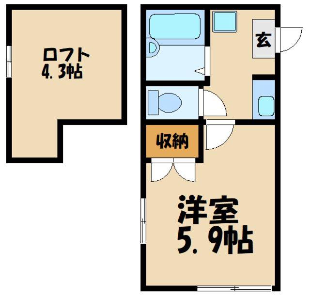 メルフィス東林間(1K/1階)の間取り写真