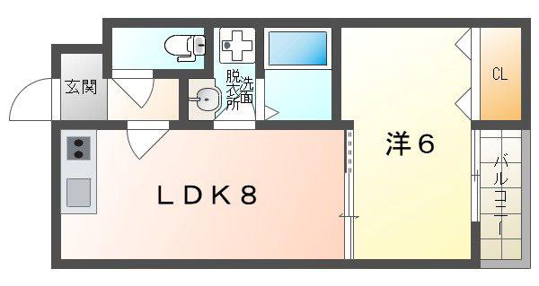 EIKOU菊水通(1LDK/1階)の間取り写真