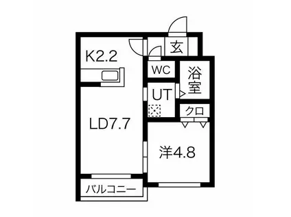 BALBONI N17 バルボーニ(1LDK/4階)の間取り写真