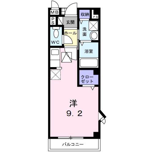 リフティ井上A(ワンルーム/1階)の間取り写真