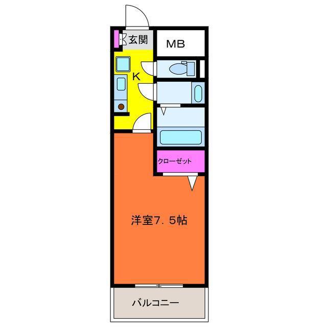 夢ランドワイズテラス笹口(1K/8階)の間取り写真