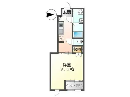 CALM MAISON II(1K/1階)の間取り写真