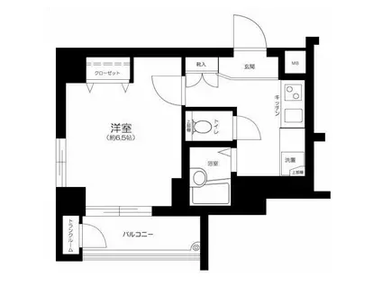 ラ・ピアッツァ麻布十番(1K/4階)の間取り写真