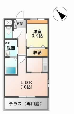 ディアズMSK(1LDK/1階)の間取り写真