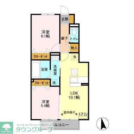 ステアヒルズII(2LDK/1階)の間取り写真