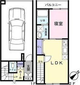 ディオーサガレージ(1LDK/1階)の間取り写真