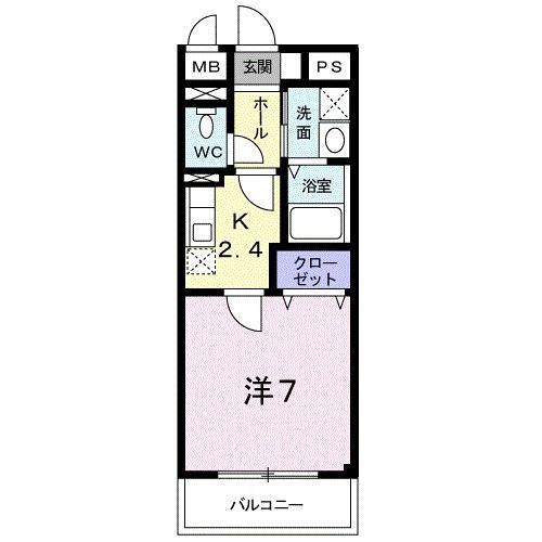 エテルノ昆陽III(1K/2階)の間取り写真