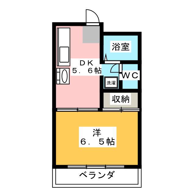ウインズ庄内(1K/3階)の間取り写真