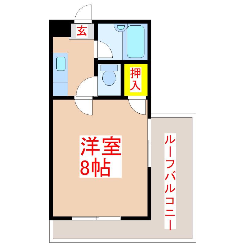 マルシェール気象台(1K/4階)の間取り写真