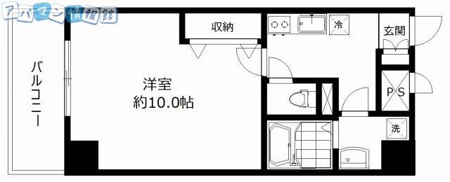 ヴァリス(1K/4階)の間取り写真