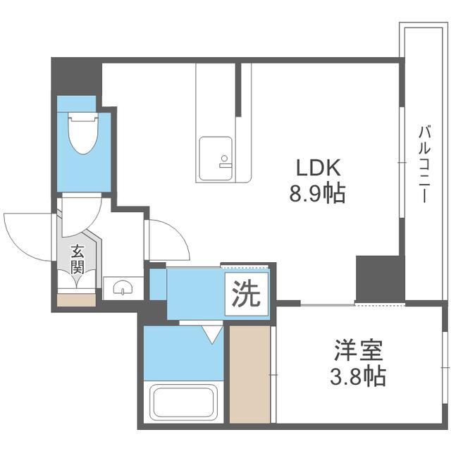 ADORE 六本松(1LDK/7階)の間取り写真