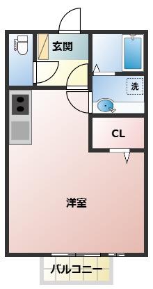 モナリエさわ(ワンルーム/2階)の間取り写真