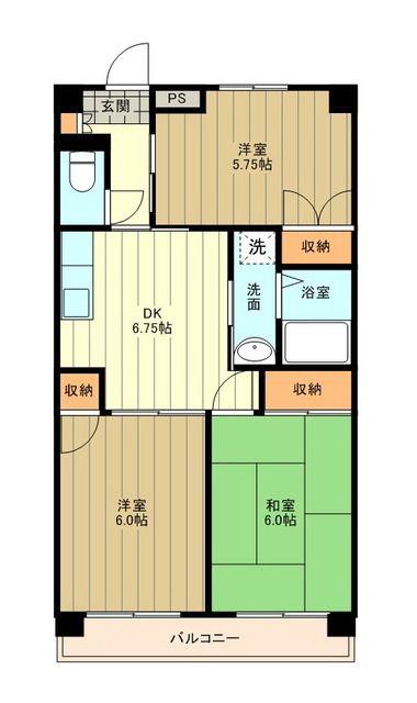 小峯ビル(3DK/3階)の間取り写真