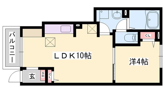 ラ グラン ヴィーダ 小野II(1LDK/1階)の間取り写真