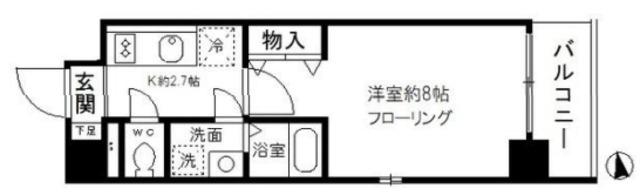 SK GARDEN 葛西(1K/9階)の間取り写真