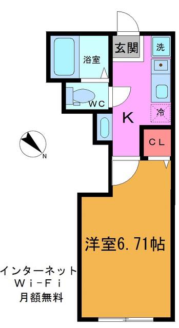 ルミエール新浦安(1K/1階)の間取り写真