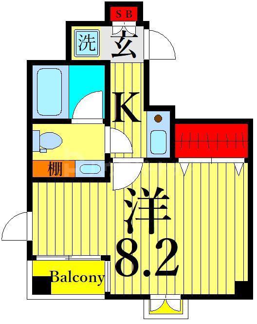 NOZY(1K/7階)の間取り写真