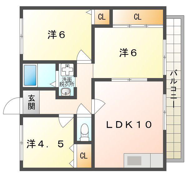 クレールコート(3LDK/1階)の間取り写真
