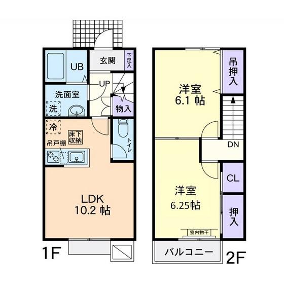 ファミーユ(2LDK/1階)の間取り写真
