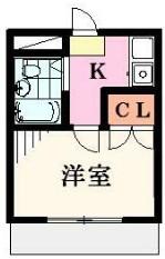 エスポワール(1K/1階)の間取り写真