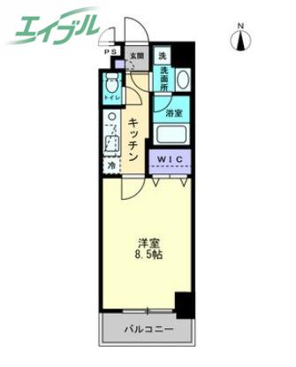 アルファレガロ南中央町(1K/11階)の間取り写真