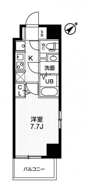 NSTAGE西所沢(1K/3階)の間取り写真