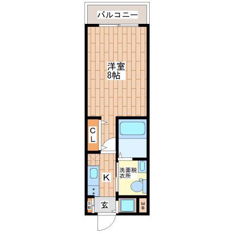 CITY PAL TAJIMA ウエスト(1K/1階)の間取り写真