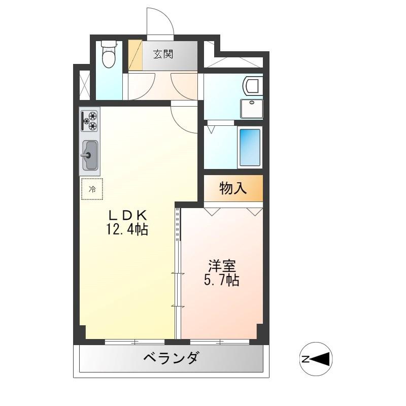 プラナス桜(1LDK/7階)の間取り写真