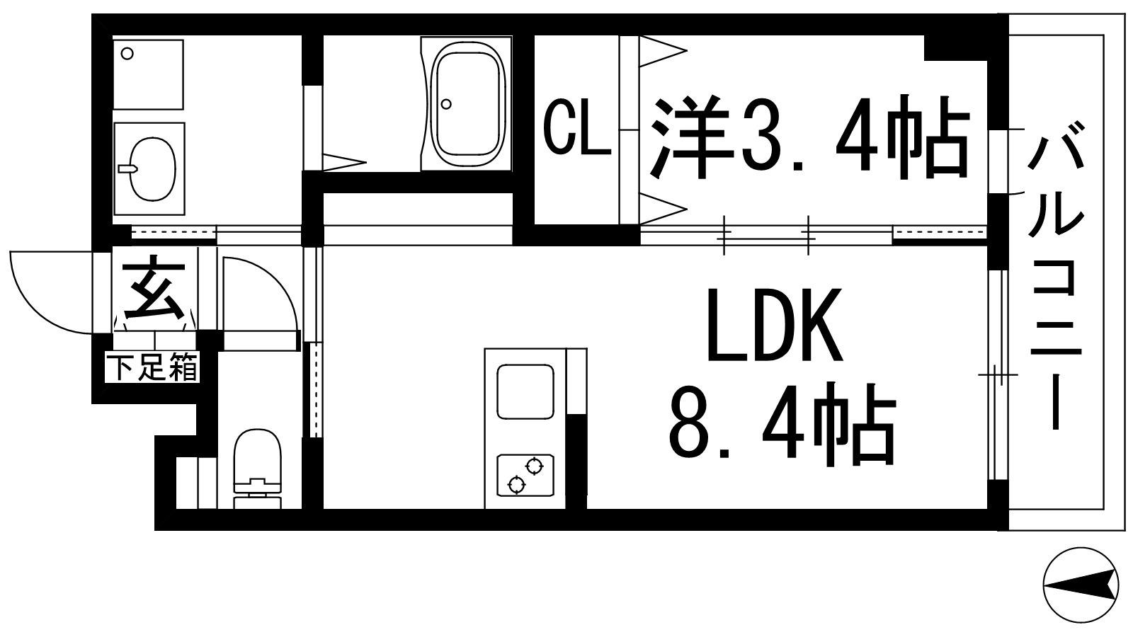 SERENO五番館(1LDK/3階)の間取り写真