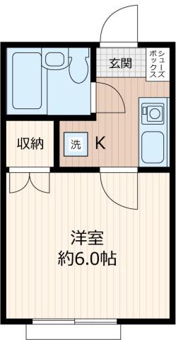 リベラル南大塚(1K/2階)の間取り写真