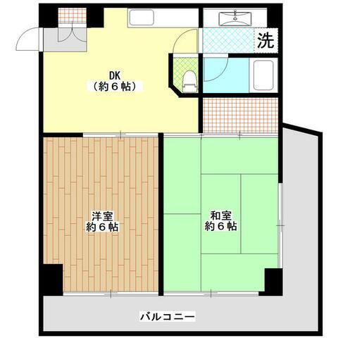 シルクハイム国分寺(2DK/2階)の間取り写真