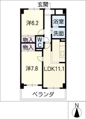 サンハイツM(2LDK/3階)の間取り写真