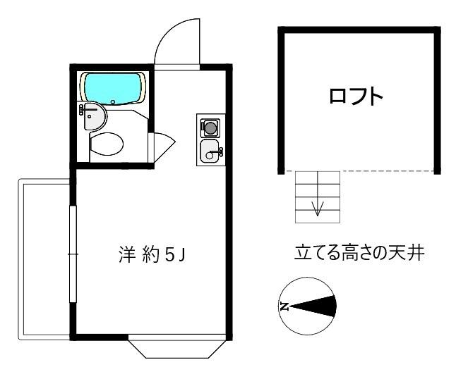 プリンセスコート代沢(ワンルーム/1階)の間取り写真