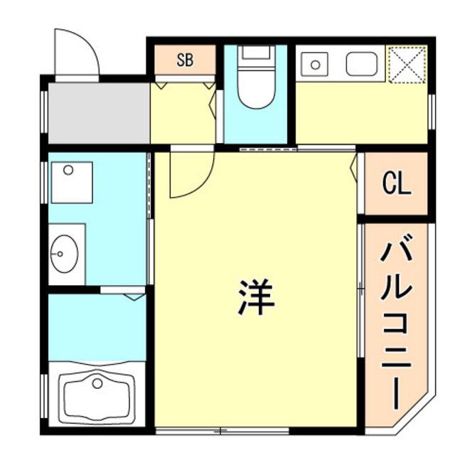 KARIN蓮宮通(1K/2階)の間取り写真
