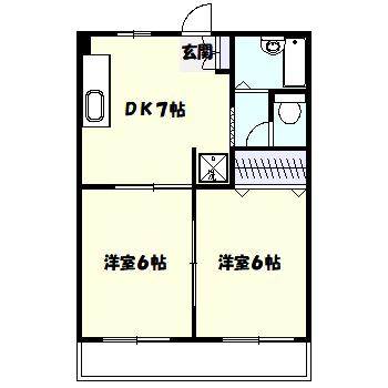 パークサイドマンション(2DK/2階)の間取り写真