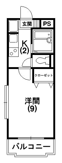 ART PATEK(1K/4階)の間取り写真