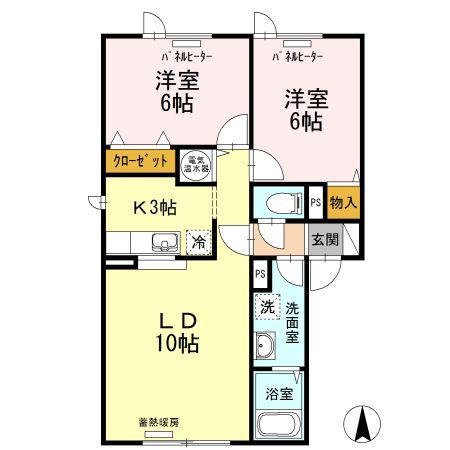 セジュールパレ(2LDK/2階)の間取り写真