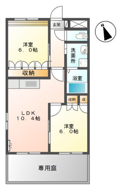 LA FRONTERA(2LDK/1階)の間取り写真
