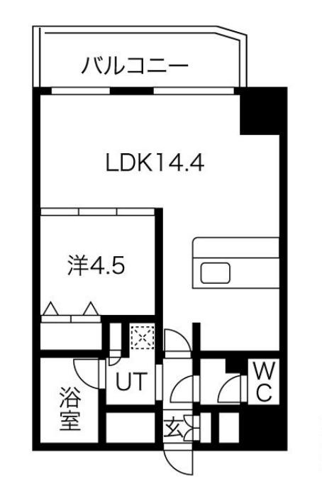 セレニテ梅田北PREMIUM(1LDK/4階)の間取り写真