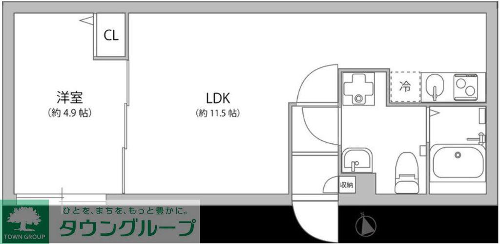 グランパーク大山(1LDK/4階)の間取り写真